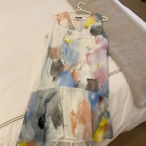 MAKE AN OFFER SILK WITH SLIP J Crew Sheath - Monet paint colors  LIKE NEW Size 8